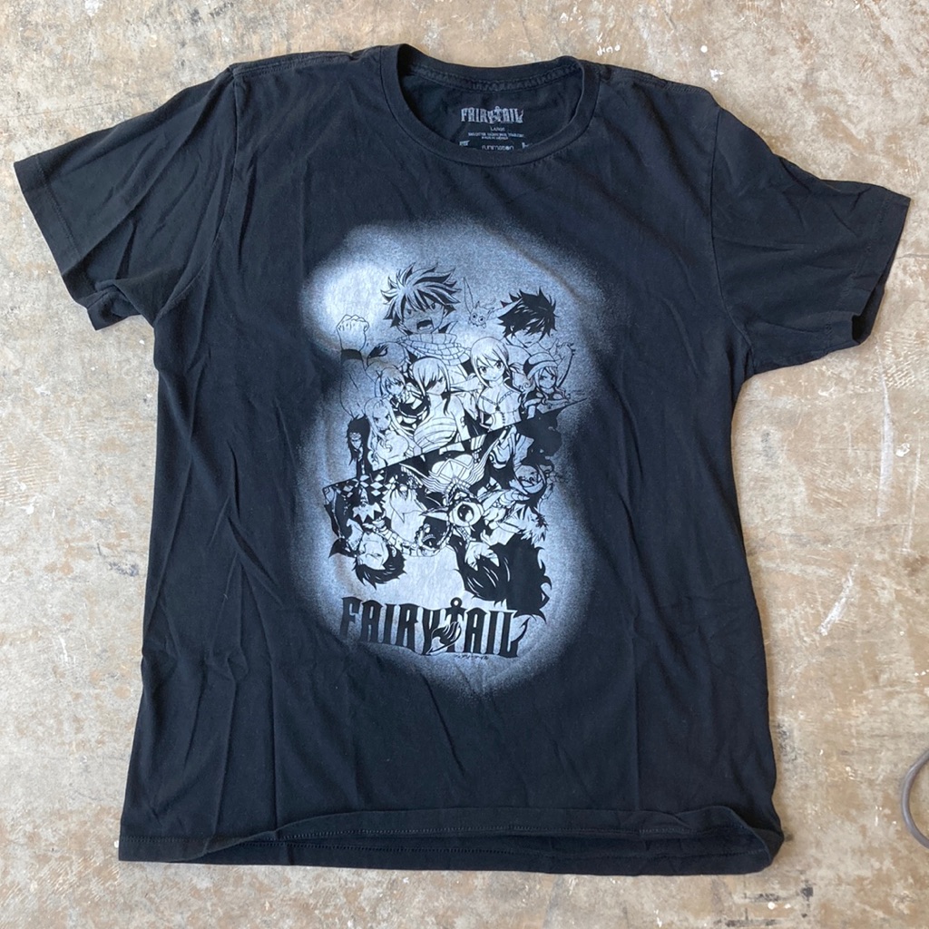 Fairy Tale Shirt Fairy Tale Shirt Black Anime Graphic Tee Lg